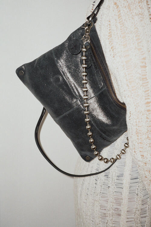 INA KENT Schultertasche MOONSTRUCK ed.2 crackled onyx und BALL'N'CHAIN ed.1