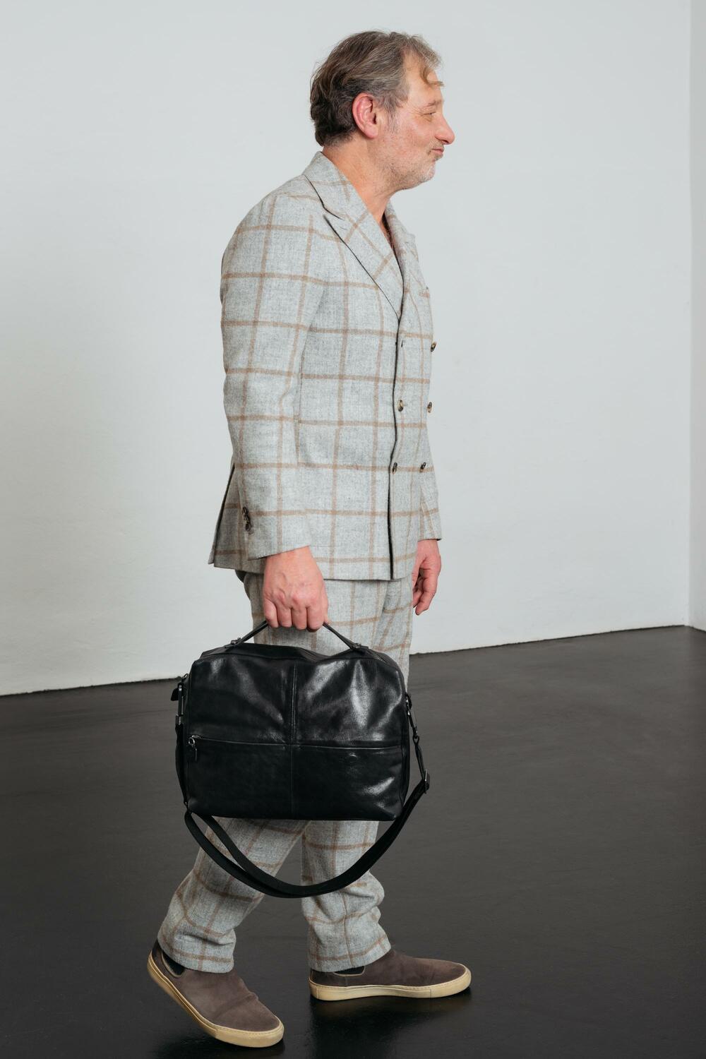 THE MILLER - Unisex Handtasche aus schwarzem Leder