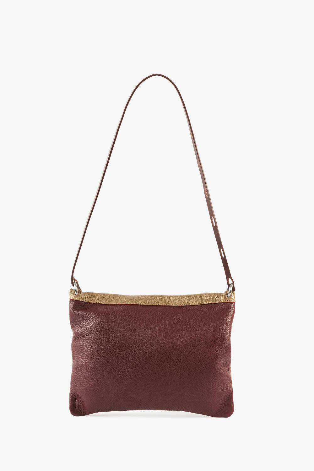 INA KENT praktische Handtasche aus vegetabil-gegerbtem Leder MOONLIT ed.2 honeycomb brown