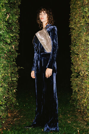 INA KENT Schultertasche mit Kette Top Seller ORNAMENT ed.2 metallic Leder crackled anthra