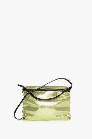 INA KENT Schultertasche metallic grün MOONLIT ed.1 crackled lime