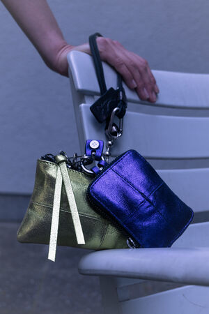 Mini Bag combo – ILU ed.3 crackled lime & X.LOMI ed.2 crackled purple mit Kettenriemen BALL'N'CHAIN ed.2 S16