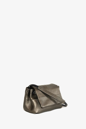 INA KENT Mini Flap Bag ESPE ed.1 aus Metallic-Leder in gold mit verstellbarem Riemen