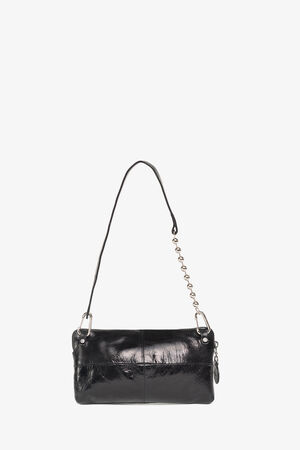 Picture of an INA KENT IVIET bag from the front, with silver details on the strap