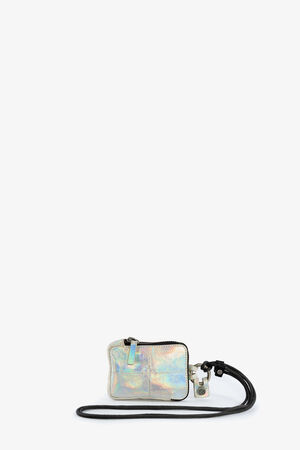 kleines INA KENT Täschchen aus Leder in Metall Optik von vorne