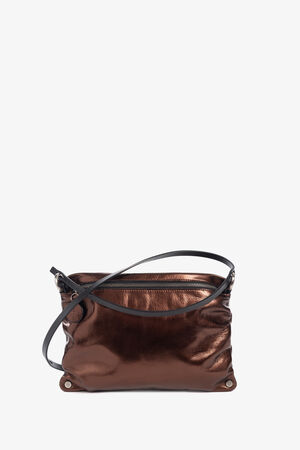 braune metallic Ledertasche Moonlit ed.1 von Vorne