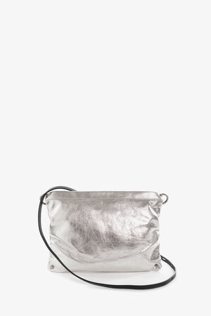 Kühe, metallische, silberne Tasche namens MOONLIT ed.1 von Hinten