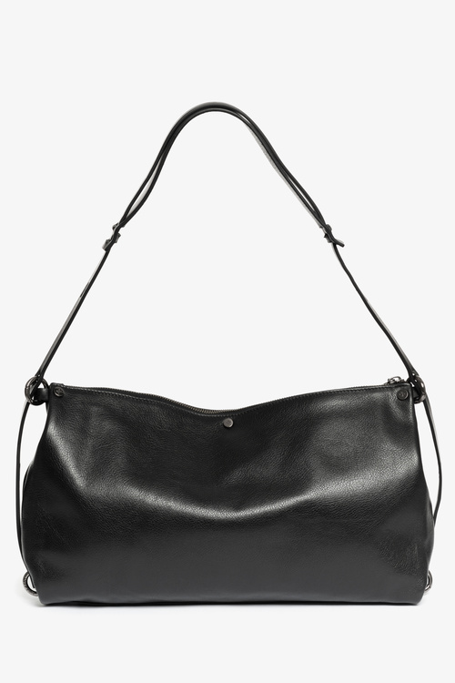 INA KENT vielseitige Handtasche aus weichem schwarzen Leder DINKUM ed.2 black
