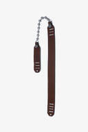 Breiter Lederriemen mit Kettendetails – STRAP TAO ed.1 in vacchetta brown