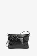 INA KENT Crossbody Tasche MOONLIT ed.1 aus schwarzem Lackleder mit verstellbarem Riemen