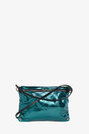 Umhängetasche aus grün-blauem Leder namens MOONLIT ed.1 von vorne