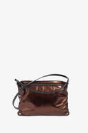 braune metallic Ledertasche Moonlit ed.1 von Vorne